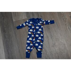 Hanna Andersson Baby Zip Sleeper Pajamas 0–3 Months Blue Rainbow Cloud Organic